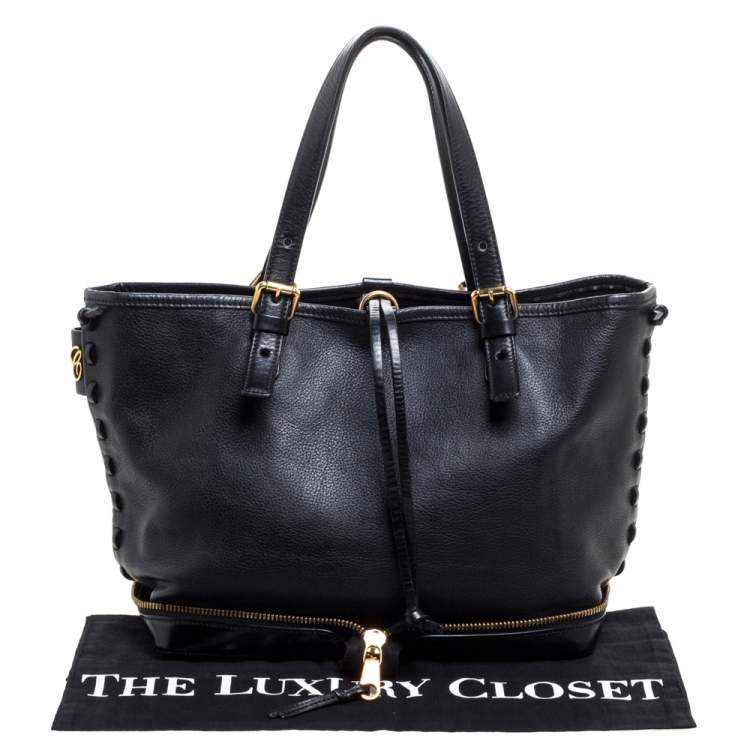 Pre Owned Chloe Black Leather Ellen Tote