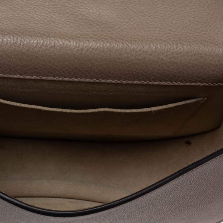 Pre Owned Chloe Taupe Leather Medium Nile Bracelet Shoulder Bag