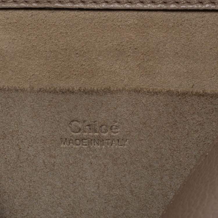 Pre Owned Chloe Taupe Leather Medium Nile Bracelet Shoulder Bag