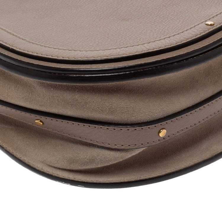 Pre Owned Chloe Taupe Leather Medium Nile Bracelet Shoulder Bag
