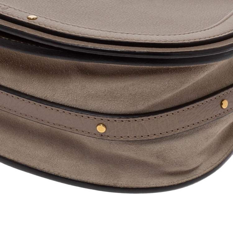 Pre Owned Chloe Taupe Leather Medium Nile Bracelet Shoulder Bag