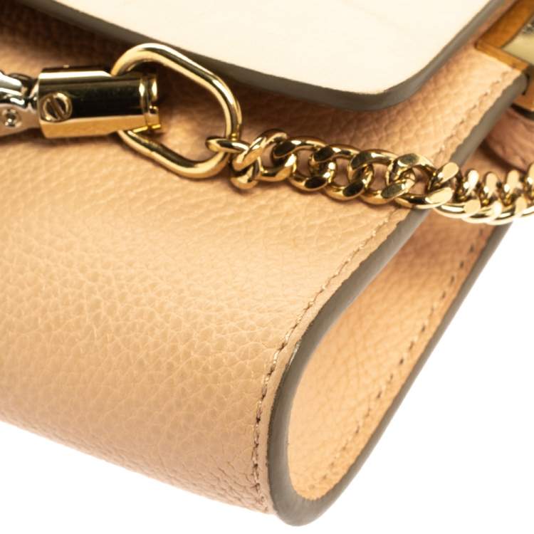 Pre Owned Chloe Blush Leather Mini Faye Shoulder Bag