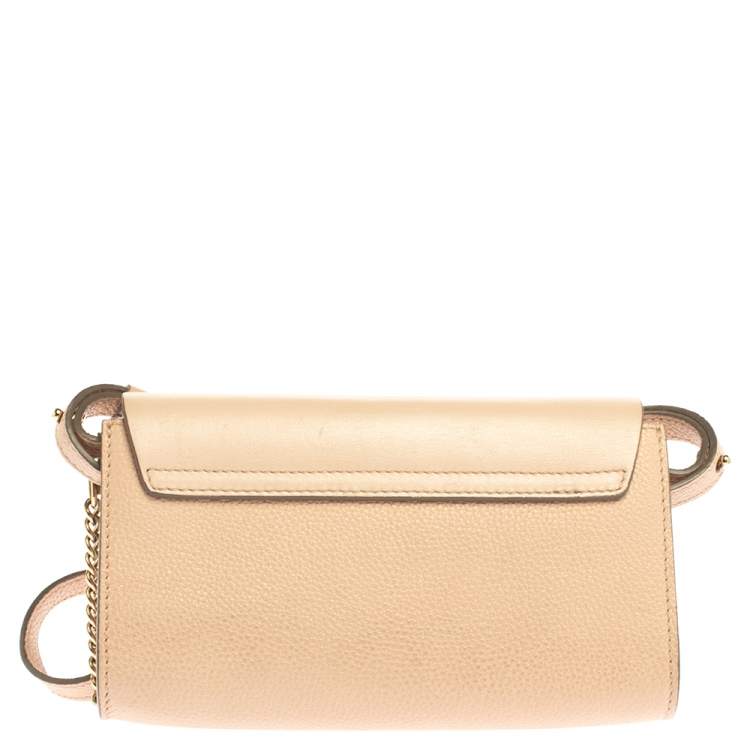 Pre Owned Chloe Blush Leather Mini Faye Shoulder Bag