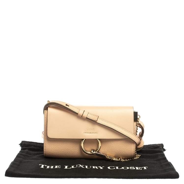 Pre Owned Chloe Blush Leather Mini Faye Shoulder Bag