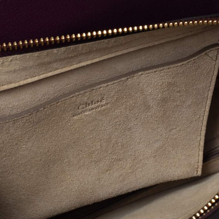 Pre Owned Chloe Purple Leather and Suede Pixie Round Crossbody Bag