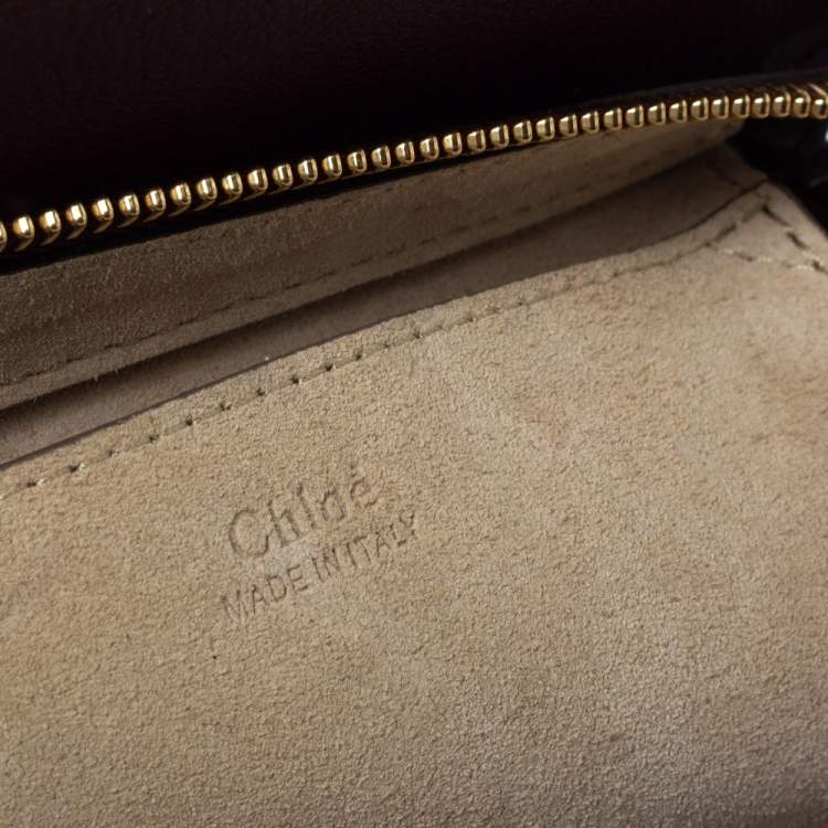 Pre Owned Chloe Purple Leather and Suede Pixie Round Crossbody Bag