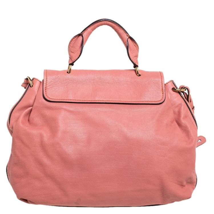 Pre Owned Chloe Cinnamon Rose Leather Elsie Top Handle Bag