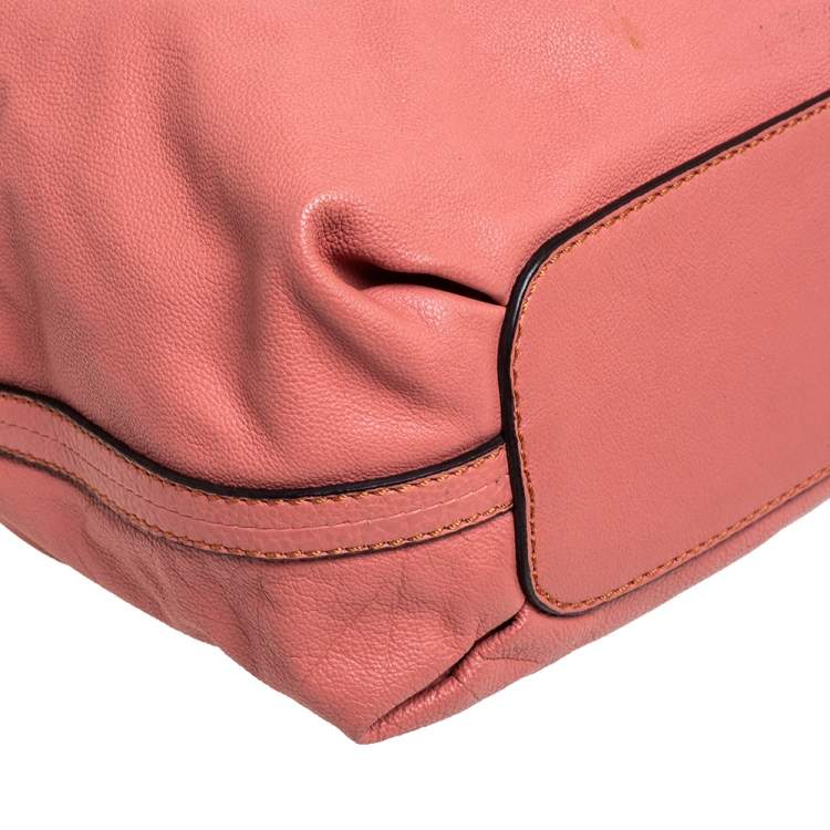 Pre Owned Chloe Cinnamon Rose Leather Elsie Top Handle Bag