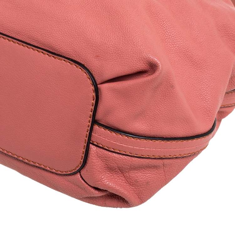 Pre Owned Chloe Cinnamon Rose Leather Elsie Top Handle Bag
