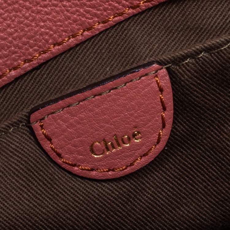 Pre Owned Chloe Cinnamon Rose Leather Elsie Top Handle Bag