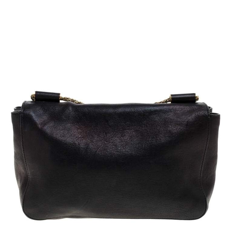 Pre Owned Chloe Black Leather Medium Elsie Shoulder Bag
