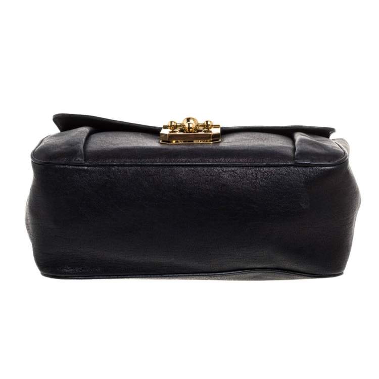 Pre Owned Chloe Black Leather Medium Elsie Shoulder Bag