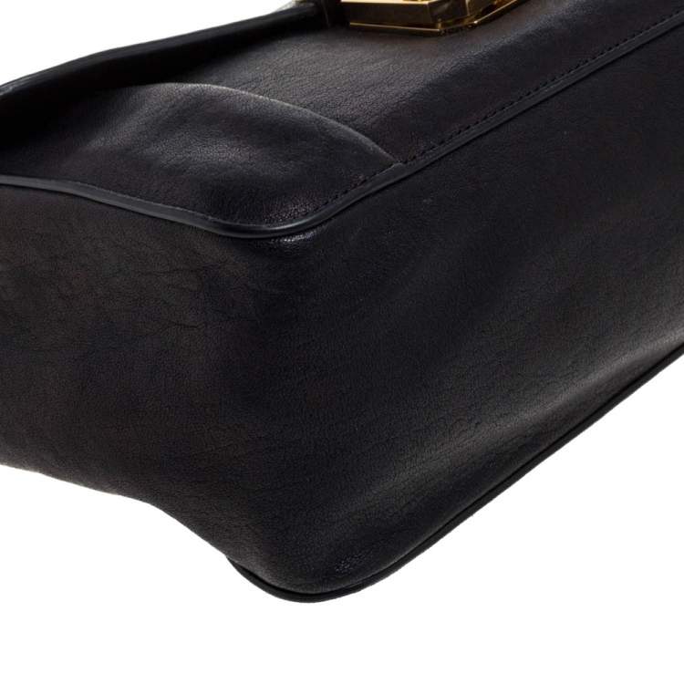 Pre Owned Chloe Black Leather Medium Elsie Shoulder Bag