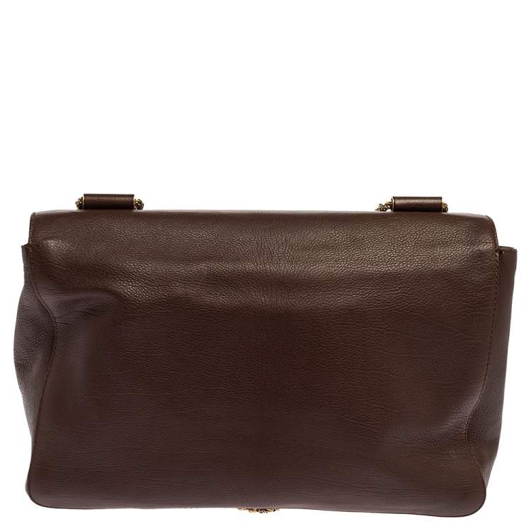 Pre Owned Chloe Dark Brown Leather Large Elsie Shoulder Bag