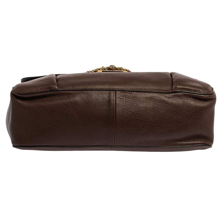 Pre Owned Chloe Dark Brown Leather Large Elsie Shoulder Bag