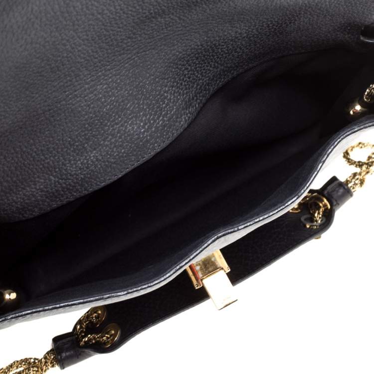 Pre Owned Chloe Black Leather Medium Sally Flap Shoulder Bag