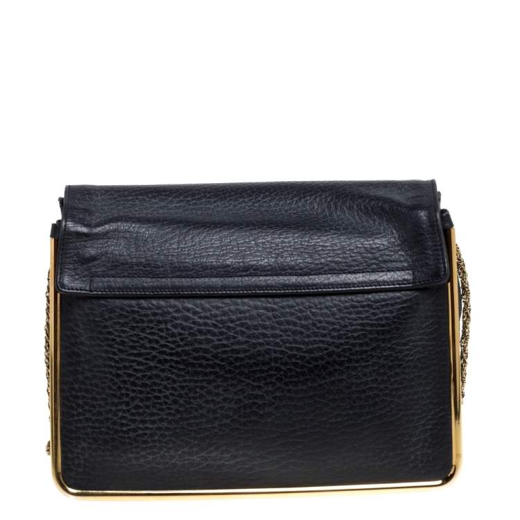 Pre Owned Chloe Black Leather Medium Sally Flap Shoulder Bag