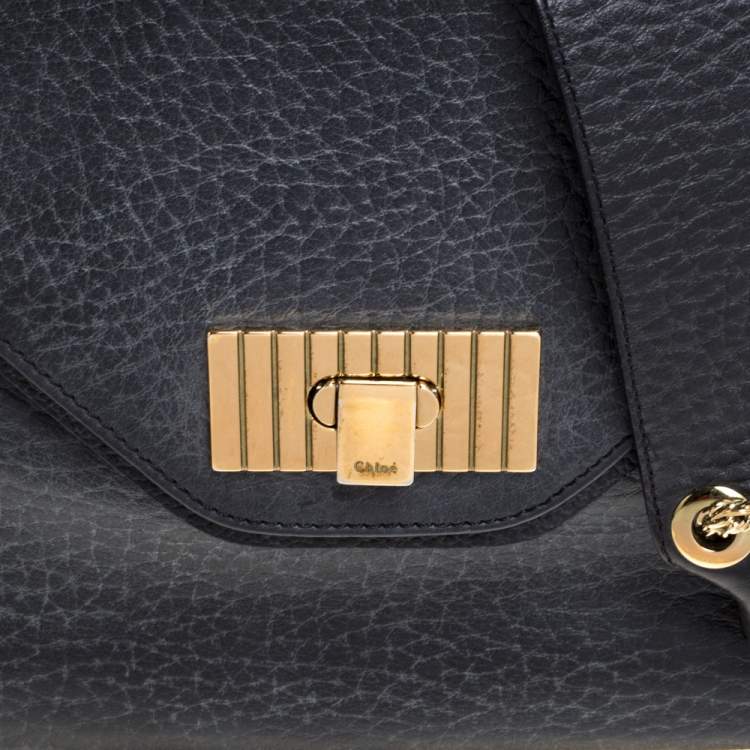 Pre Owned Chloe Black Leather Medium Sally Flap Shoulder Bag