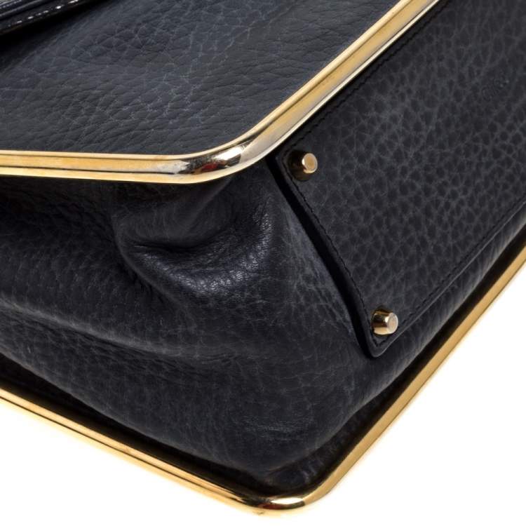 Pre Owned Chloe Black Leather Medium Sally Flap Shoulder Bag