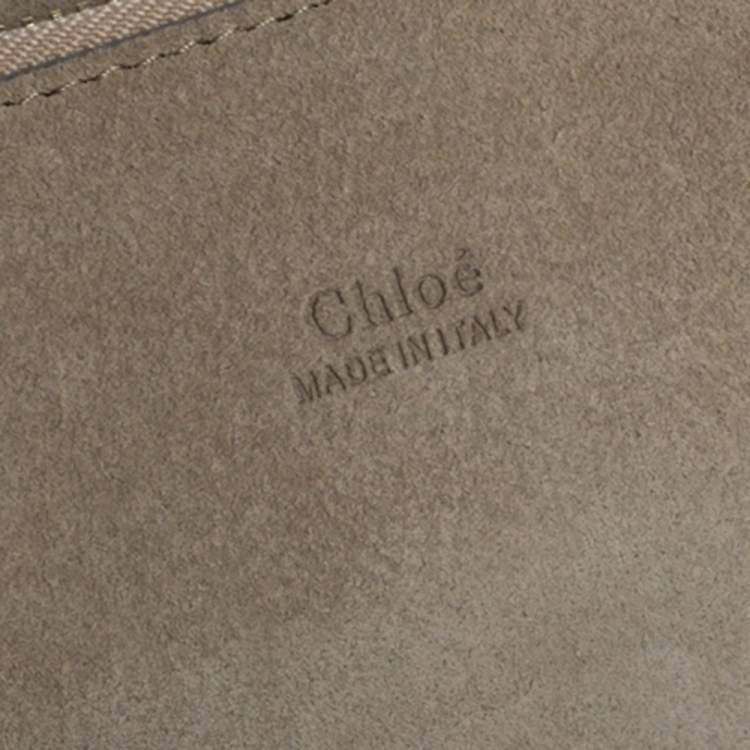 Pre Owned Chloe Burgundy Leather, Suede and Python Medium Faye Shoulder Bag