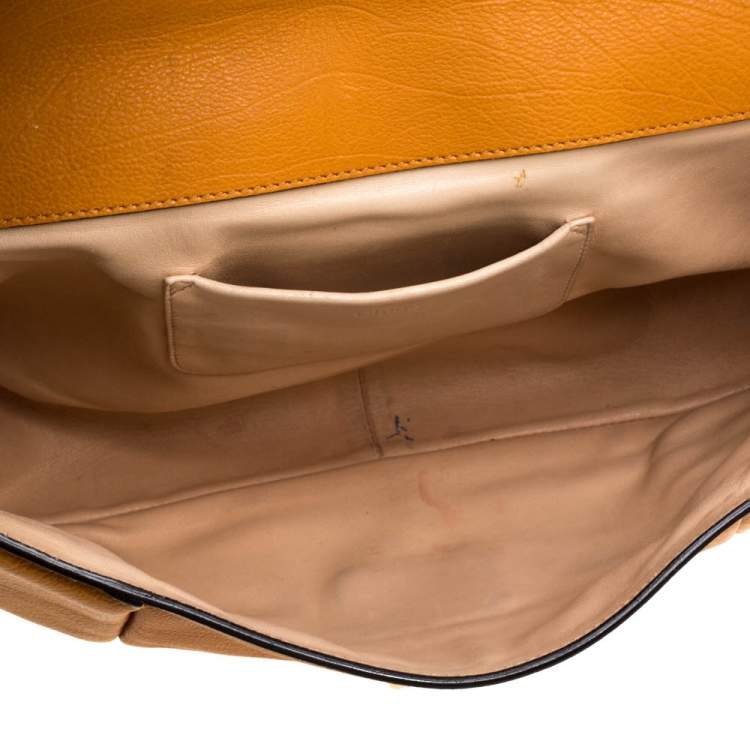 Pre Owned Chloe Orange Leather Large Elsie Shoulder Bag