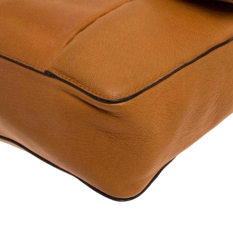 Pre Owned Chloe Orange Leather Large Elsie Shoulder Bag