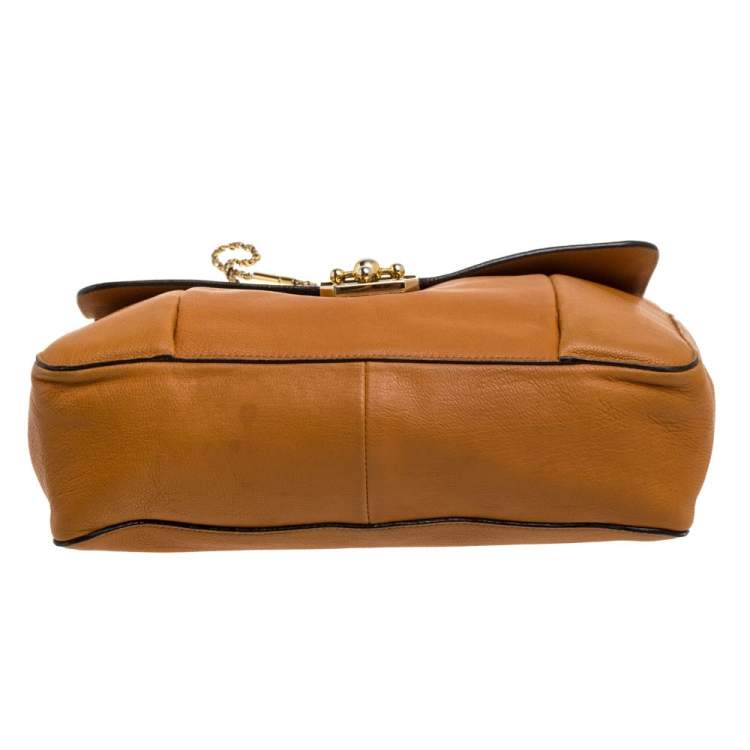 Pre Owned Chloe Orange Leather Large Elsie Shoulder Bag