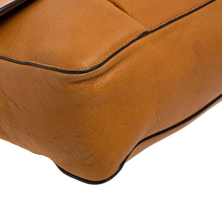 Pre Owned Chloe Orange Leather Large Elsie Shoulder Bag