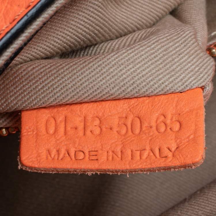 Pre Owned Chloe Neon Orange Leather Medium Sally Flap Shoulder Bag