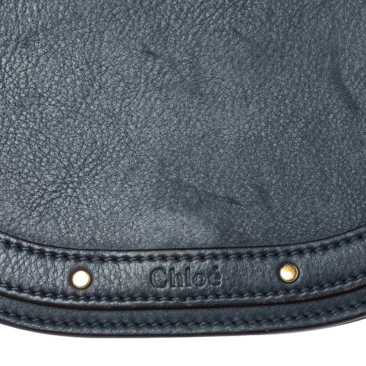 Pre Owned Chloe Deep Green Leather and Suede Small Nile Bracelet Shoulder Bag