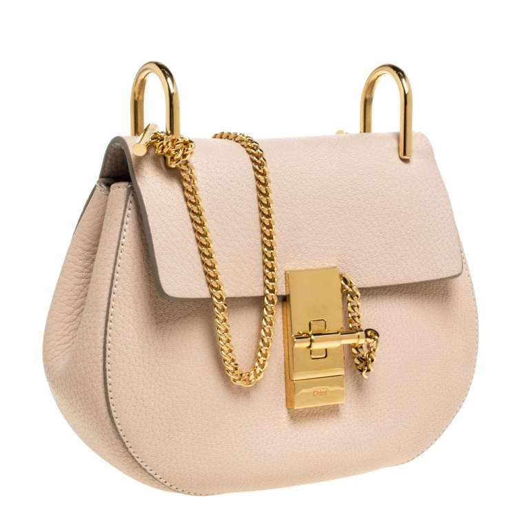 Pre Owned Chloe Beige Leather Small Drew Shoulder Bag