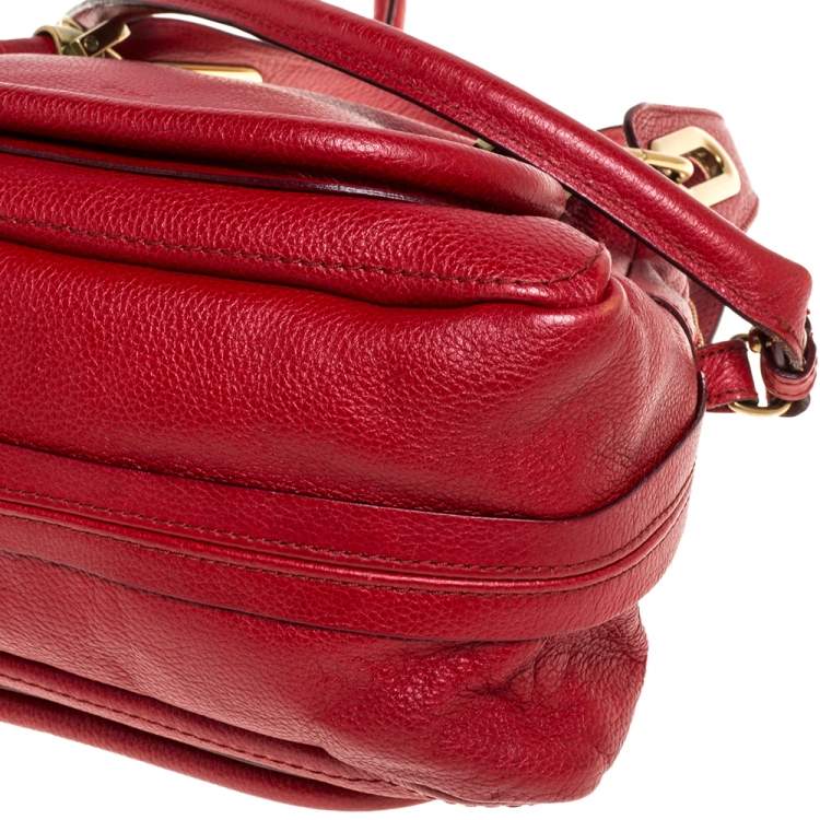 Pre Owned Chloe Red Leather Small Paraty Shoulder Bag