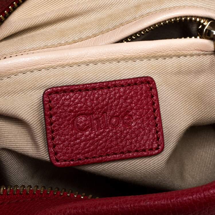 Pre Owned Chloe Red Leather Small Paraty Shoulder Bag