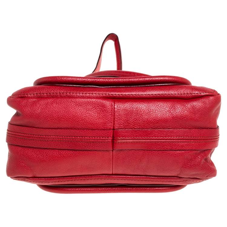 Pre Owned Chloe Red Leather Small Paraty Shoulder Bag