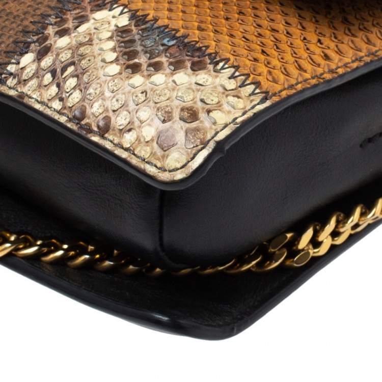 Pre Owned Chloe Multicolor Leather and Python Small Faye Shoulder Bag