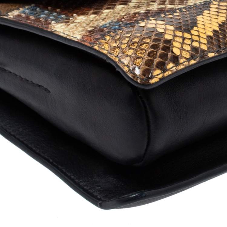 Pre Owned Chloe Multicolor Leather and Python Small Faye Shoulder Bag