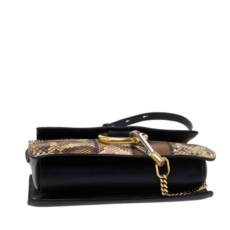 Pre Owned Chloe Multicolor Leather and Python Small Faye Shoulder Bag