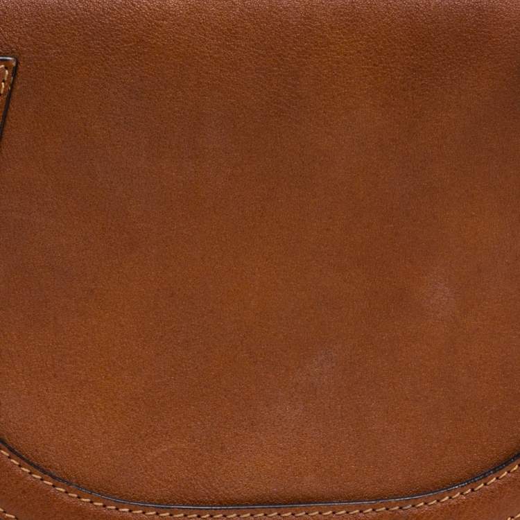 Pre Owned Chloe Brown Leather and Suede Small Nile Bracelet Shoulder Bag