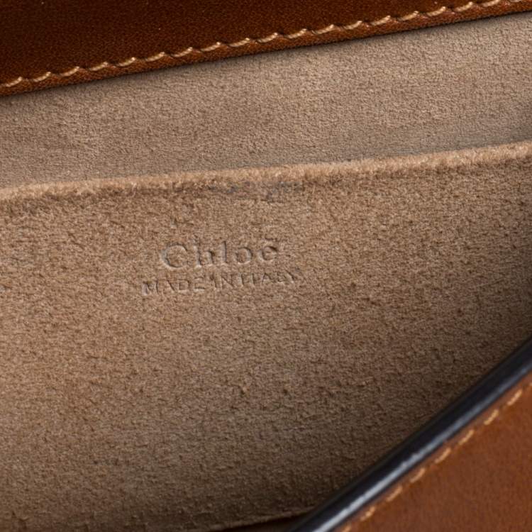 Pre Owned Chloe Brown Leather and Suede Small Nile Bracelet Shoulder Bag
