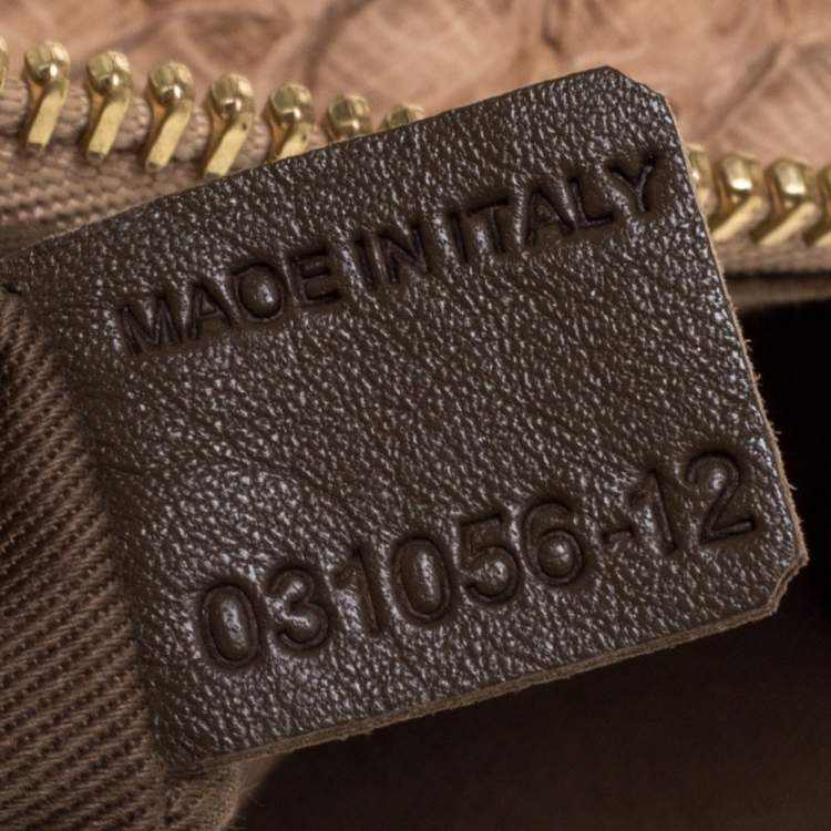 Pre Owned Chloe Beige Python and Leather Large Marcie Satchel