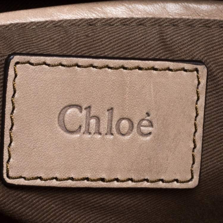 Pre Owned Chloe Beige Python and Leather Large Marcie Satchel