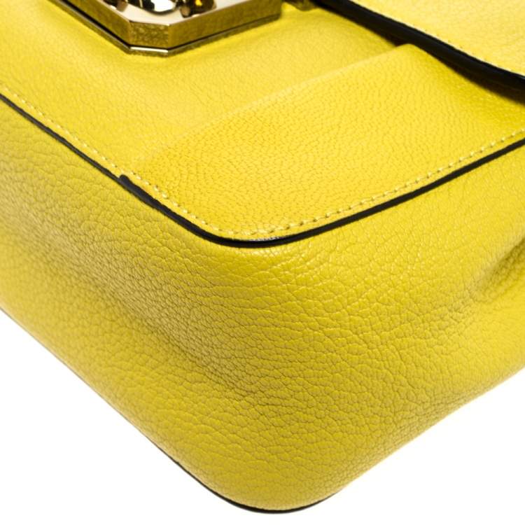 Pre Owned Chloe Light Green Leather Small Elsie Shoulder Bag
