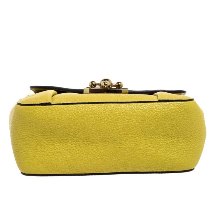 Pre Owned Chloe Light Green Leather Small Elsie Shoulder Bag