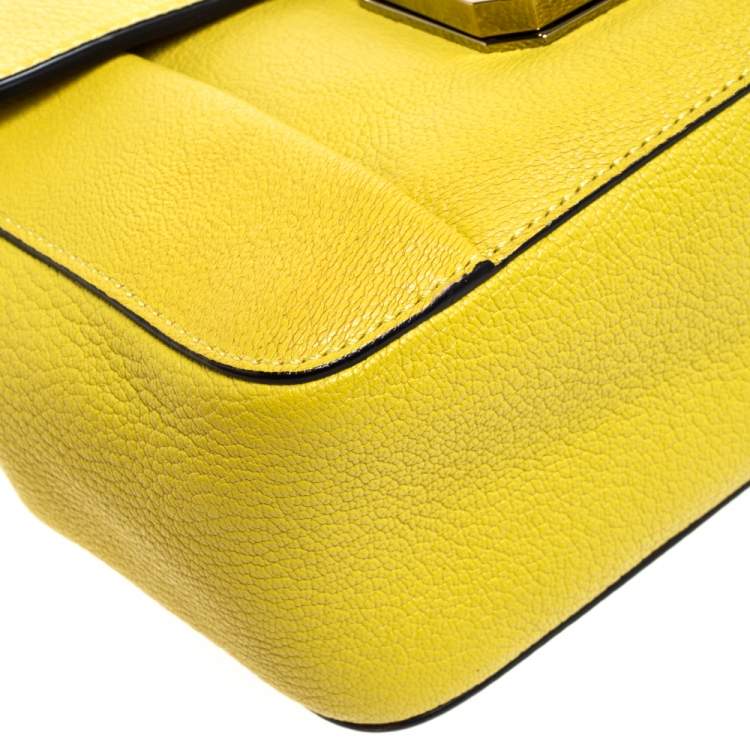 Pre Owned Chloe Light Green Leather Small Elsie Shoulder Bag