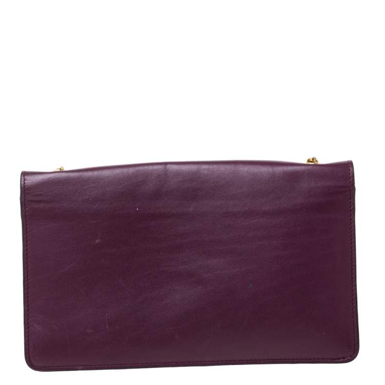 Pre Owned Chloe Tri Color Leather Chain Clutch 