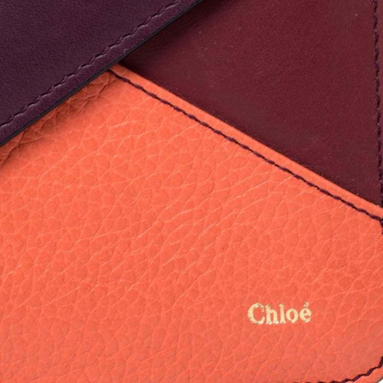 Pre Owned Chloe Tri Color Leather Chain Clutch 