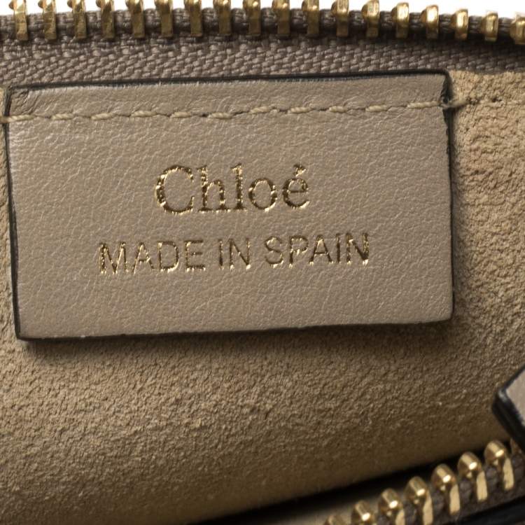 Pre Owned Chloe Taupe Leather Small Jane Shoulder Bag