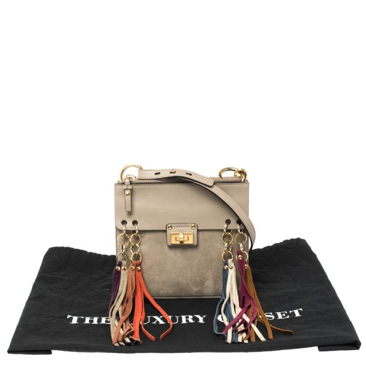 Pre Owned Chloe Taupe Leather Small Jane Shoulder Bag