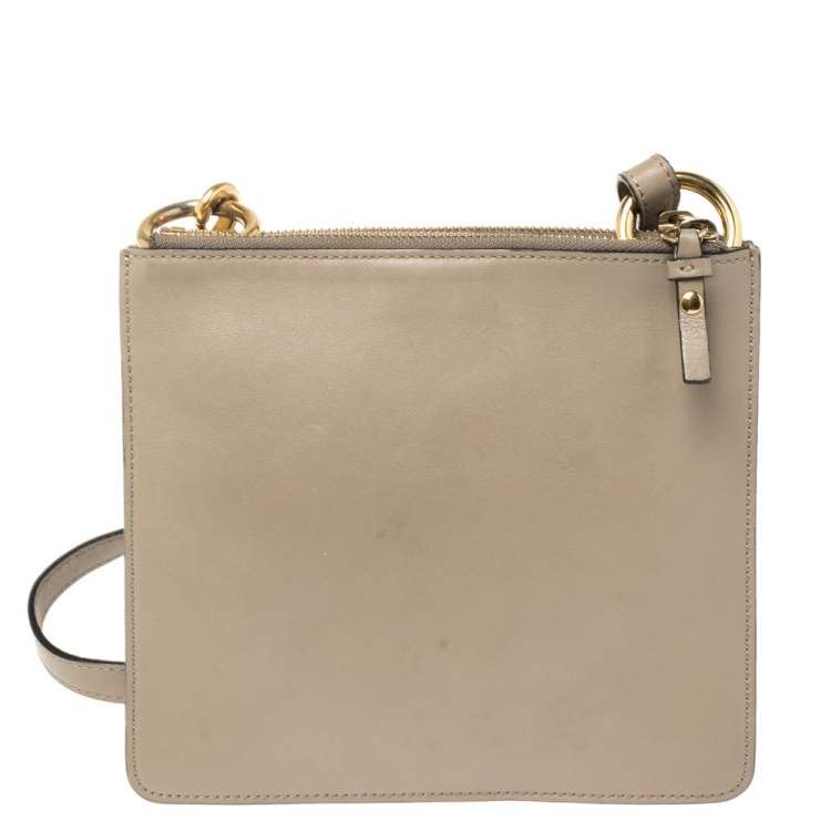 Pre Owned Chloe Taupe Leather Small Jane Shoulder Bag
