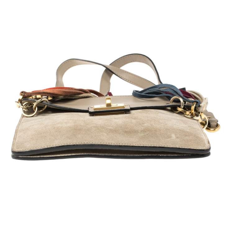 Pre Owned Chloe Taupe Leather Small Jane Shoulder Bag